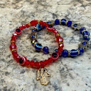 Blue and red best friends bracelet